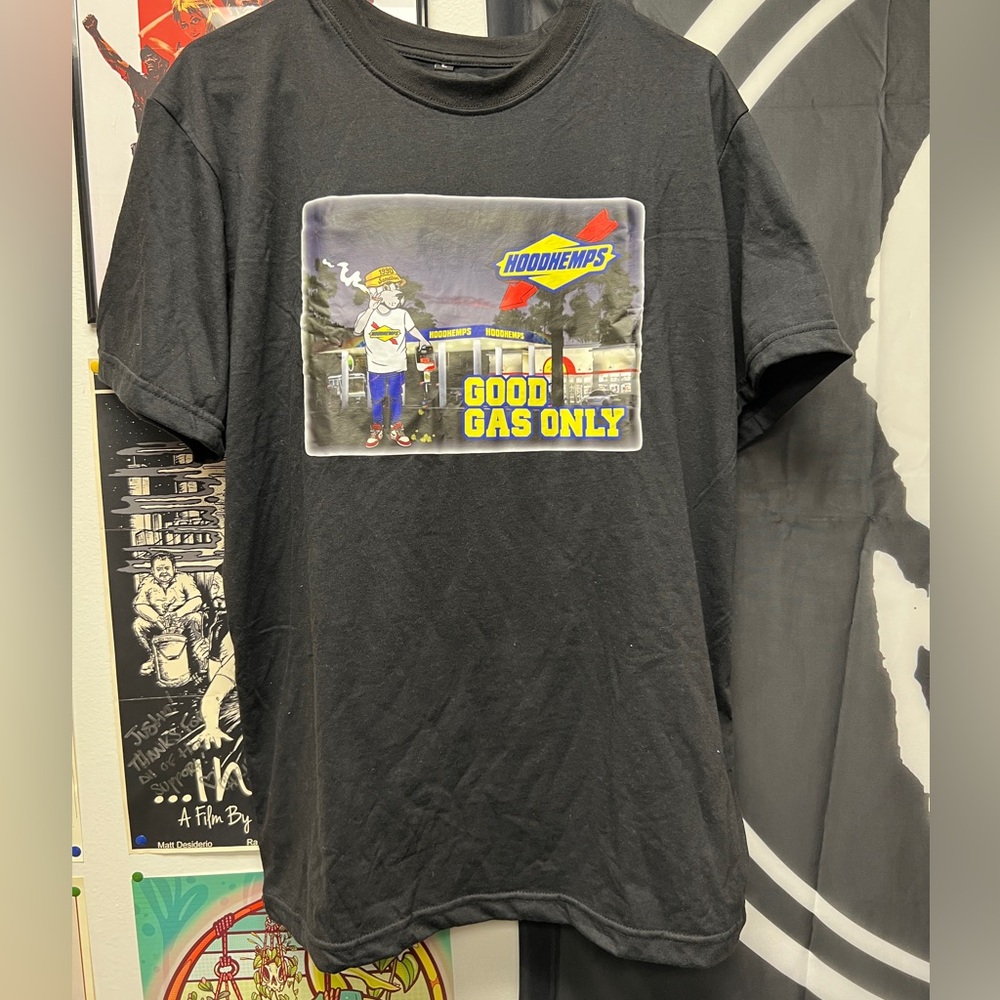 1990 Somethin X Hoodhemps - Good Gas Only / Shell Rip Large Shirt Streetwear